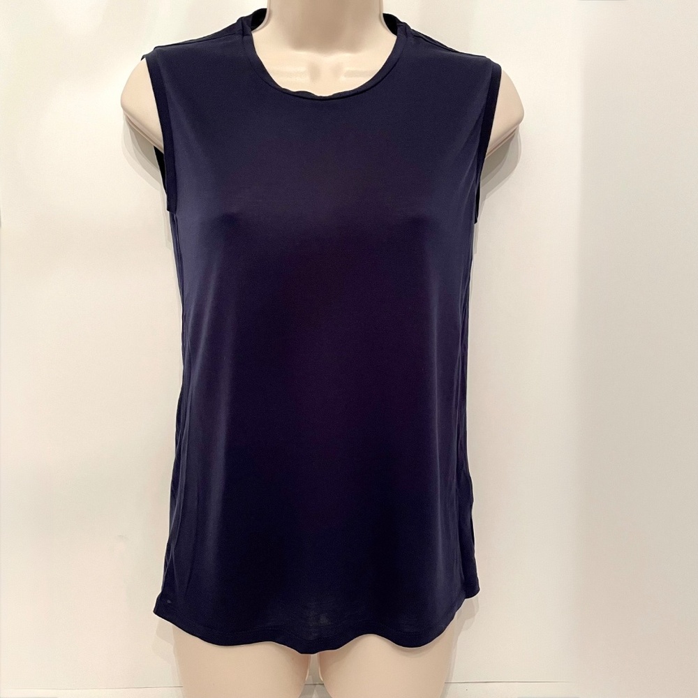 Everlane Luxe Drape Muscle Tank Top Navy Blue XXS